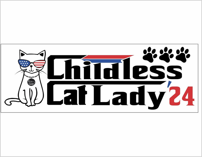 Childless Cat Lady Sticker Kamala Harris Bumper Sticker Harris 2024