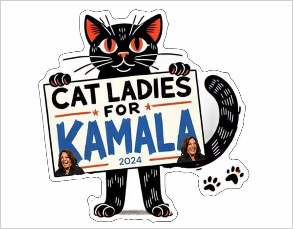 Cat Ladies for Kamala Window Sticker Various Sizes Kamala Harris 2024 Cat Ladies