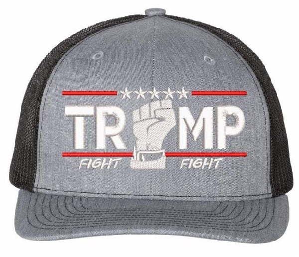 Trump Bulletproof Fight for America Embroidered Adjustable Hat Heather/Black