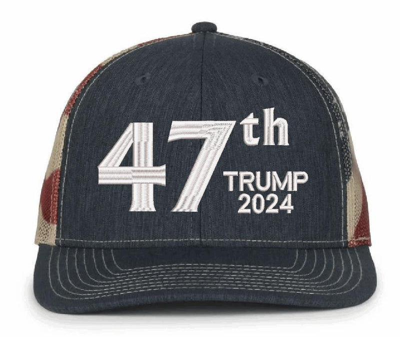 Trump Vance Hat 47TH FOUR MORE YEARS Embroidered Old Glory Adjustable MAGA Hat