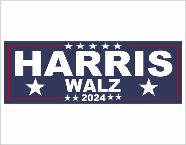 Harris Walz 2024 Bumper Sticker Kamala Harris Tim Walz Decal Navy