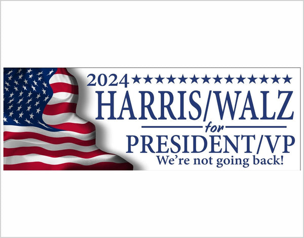 Harris Walz 2024 USA Flag Bumper Sticker Kamala Harris Tim Walz Decal