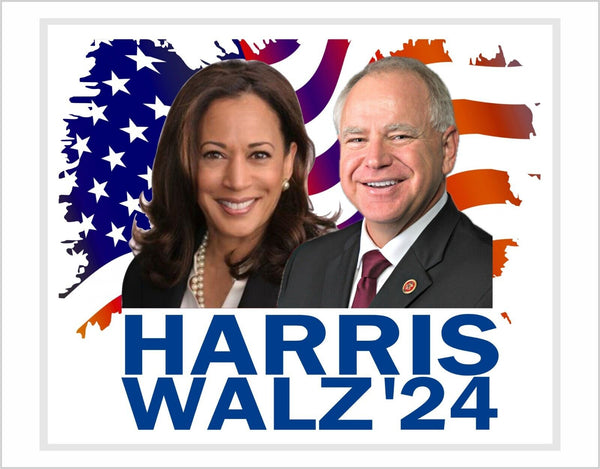 Harris Walz 2024 Sticker or Magnet Kamala Harris Tim Walz President Decal or Mag