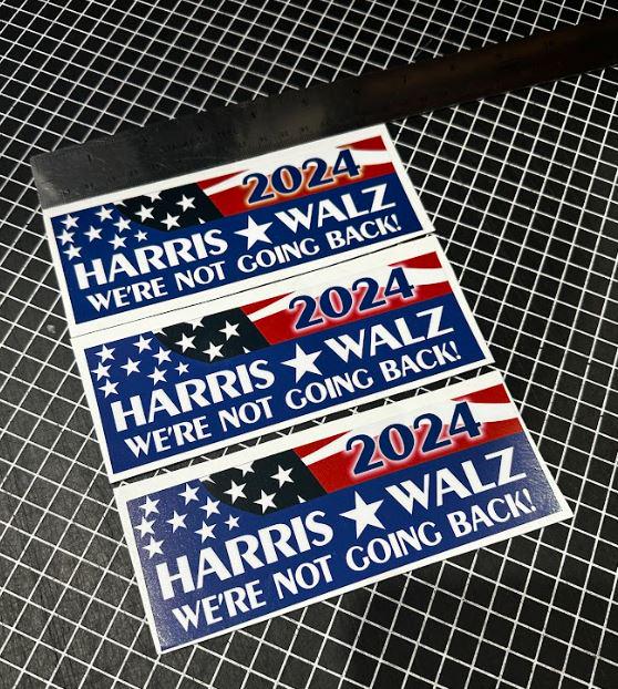 Harris Walz 2024 Bumper Sticker 3 Pack of Bumper Stickers 6" x 2" Decals