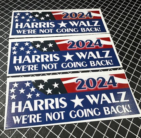 Harris Walz 2024 Bumper Sticker 3 Pack of Bumper Stickers 6" x 2" Decals