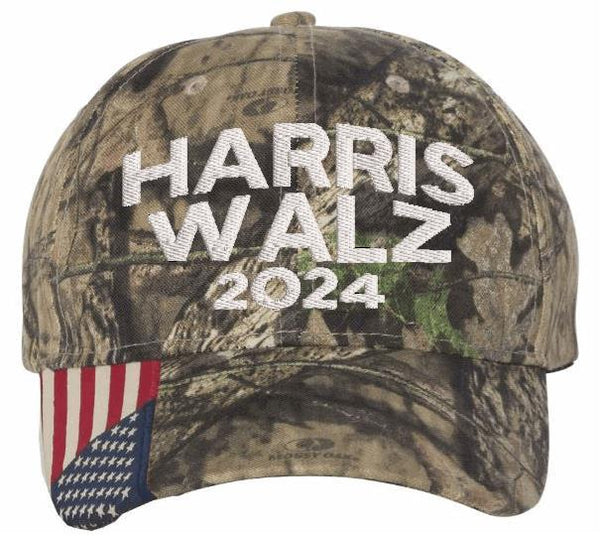 Harris Walz 2024 Embroidered Hat CWF305 Mossy Oak Hat Block Harris Walz 2024