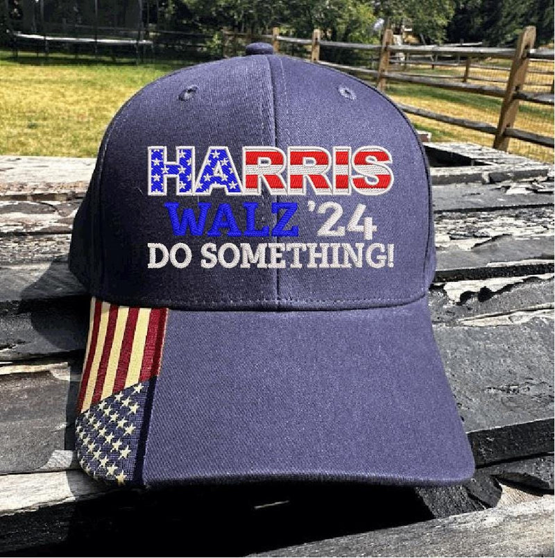 Harris Walz 2024 DO SOMETHING Embroidered USA300 Navy Blue Adjustable Hat