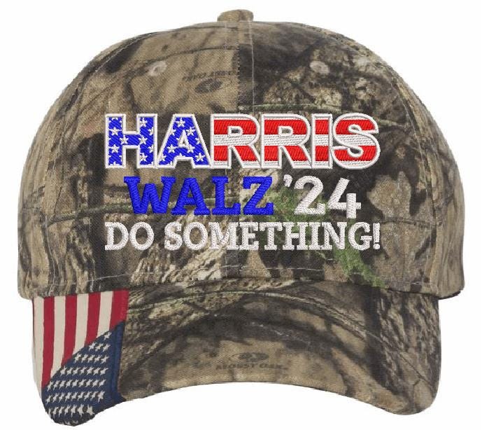 Harris Walz 2024 DO SOMETHING Embroidered Mossy Oak CWF305 Adjustable Hat