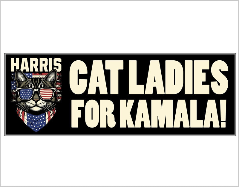 Cat Ladies for Kamala Harris Tim Walz 2024 Bumper Sticker