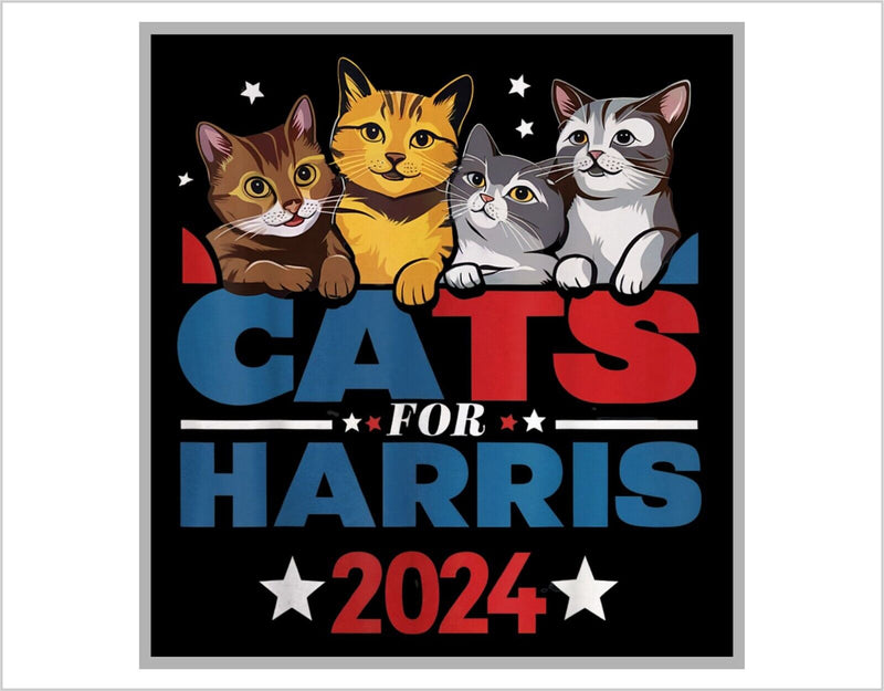 Cats for Kamala Harris Window Sticker or Magnet CATS FOR HARRIS Walz 2024