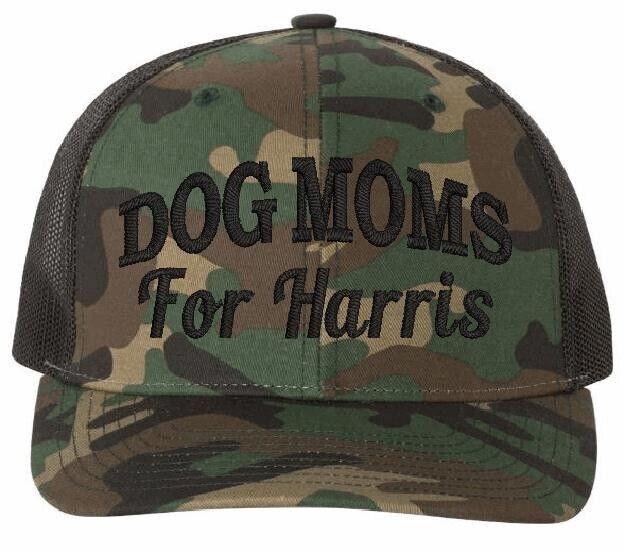 Dog Moms for Harris Hat Vote Kamala Harris 2024 Embroidered Richardson 112P BLK