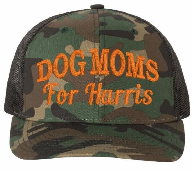 Dog Moms for Harris Hat Vote Kamala Harris 2024 Embroidered Richardson 112P ORNG