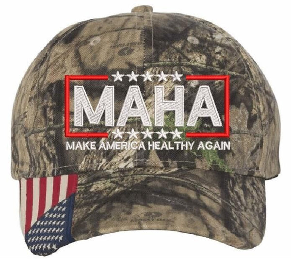 MAHA Make America Healthy Again Trump Vance Kennedy Embroidered Hat Mossy Oak