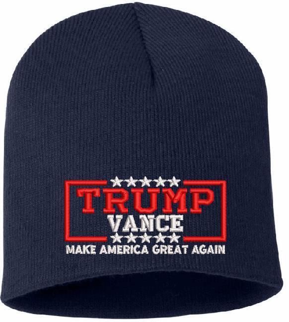 Trump Vance Embroidered Winter Knit Hat Various Colors Cuff or Beanie MAGA