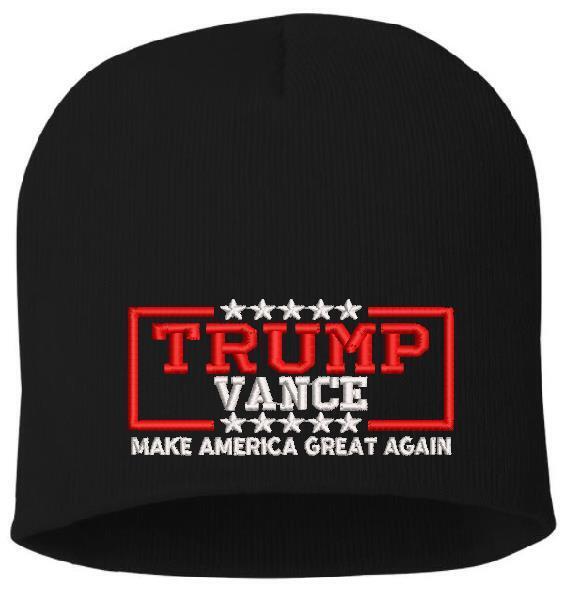 Trump Vance Embroidered Winter Knit Hat Various Colors Cuff or Beanie MAGA