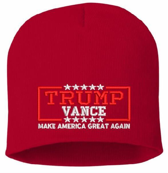 Trump Vance Embroidered Winter Knit Hat Various Colors Cuff or Beanie MAGA