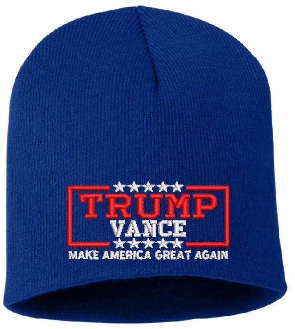 Trump Vance Embroidered Winter Knit Hat Various Colors Cuff or Beanie MAGA