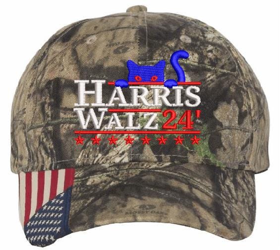 Harris Walz 2024 Embroidered Hat Childless Cat Lady CWF305 Mossy Oak Hat