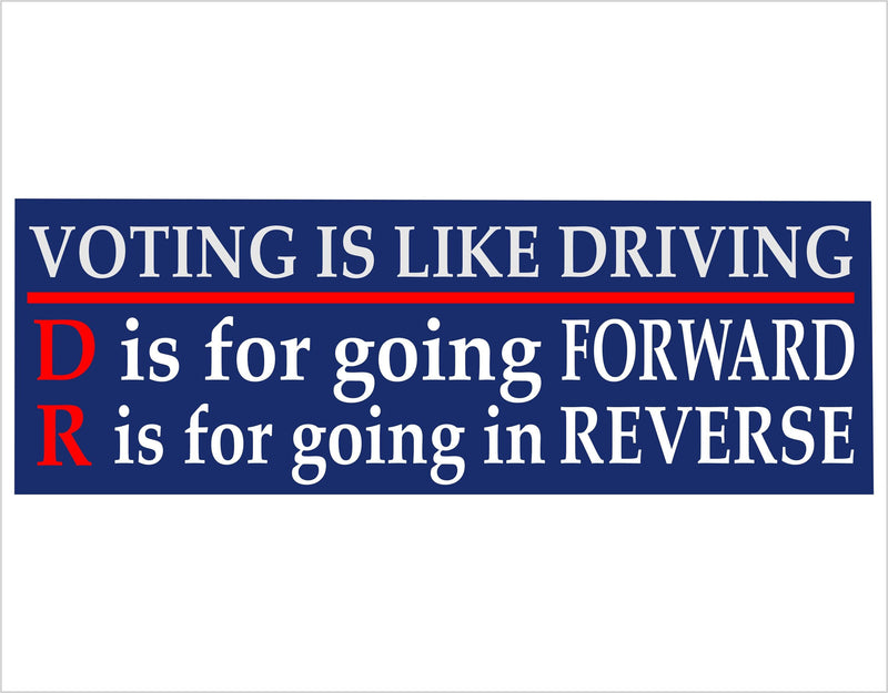 Harris Walz 2024 Bumper Sticker/Magnet VOTING is like DRIVING Sticker or Magnet