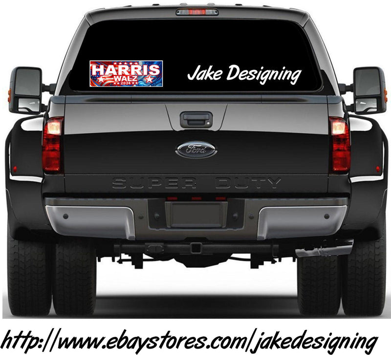 Harris Walz 2024 Bumper Sticker/Magnet HARRIS WALZ 2024 Flag Background