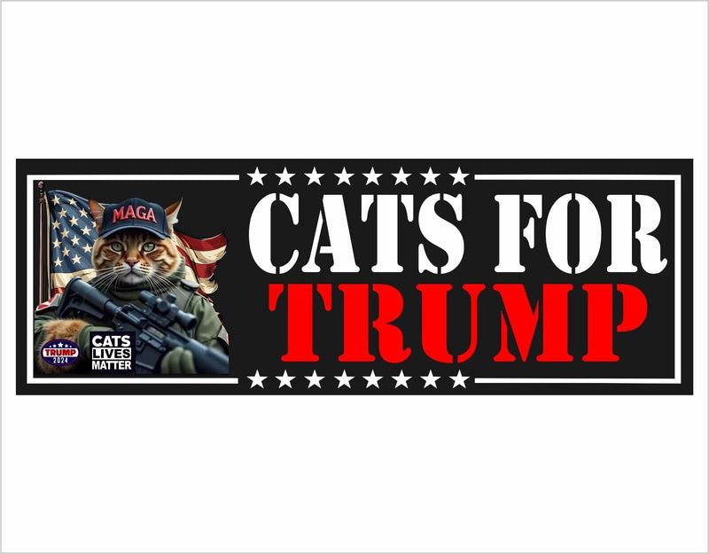 Political Bumper Sticker - Cats for TMP Bumper Sticker Trump Vance 2024 MAGA Save America MV1