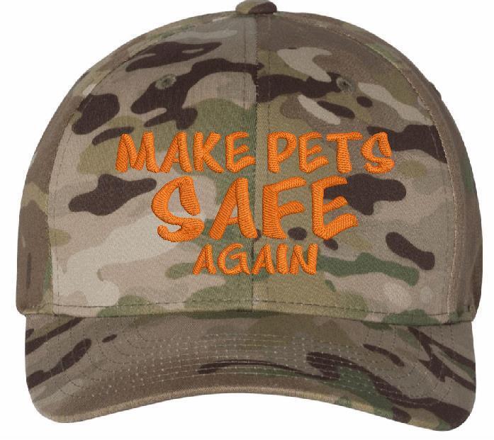 Make Pets Safe Again Hat Embroidered Flex Fit Fitted Hat Various Colors/Sizes