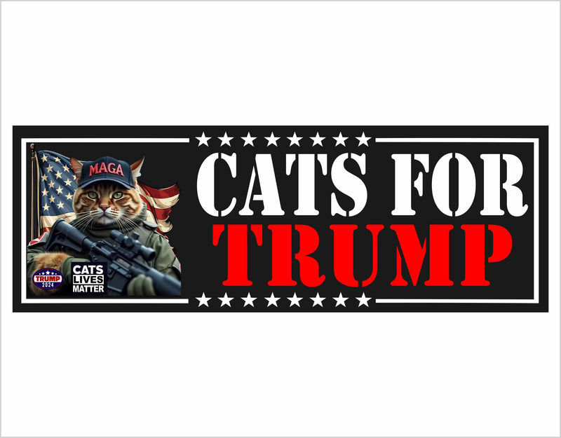 Political Bumper Sticker - Cats for TMP Bumper Sticker Trump Vance 2024 MAGA Save America MILITARY VERSION