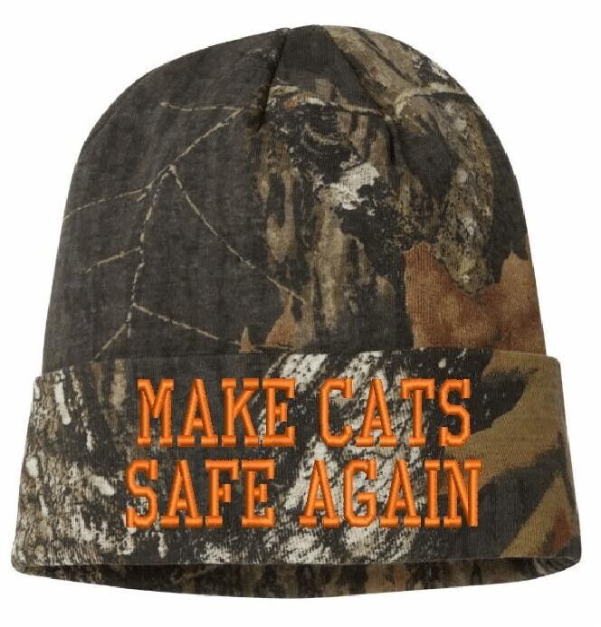 Make Cats Safe Again Winter Hat Mossy Oak Breakup Trump 2024 Trump Vance Hat