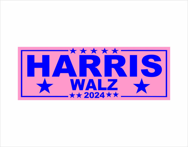 Harris Walz 2024 Bumper Sticker Kamala Harris Tim Walz Decal PINK