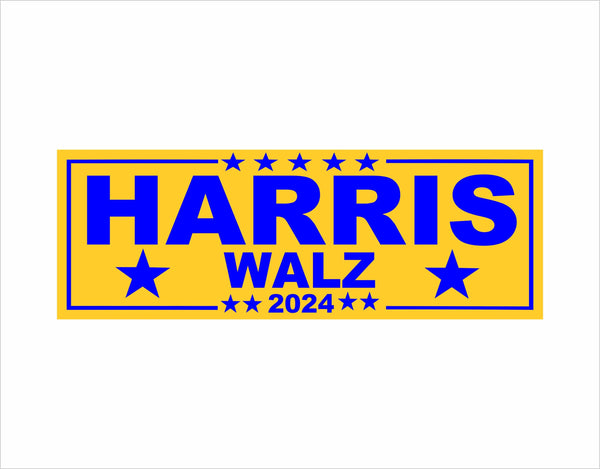 Harris Walz 2024 Bumper Sticker Kamala Harris Tim Walz Decal YELLOW