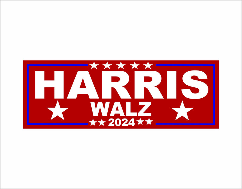 Harris Walz 2024 Bumper Sticker Kamala Harris Tim Walz Decal RED