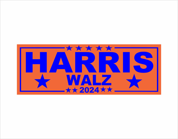 Harris Walz 2024 Bumper Sticker Kamala Harris Tim Walz Decal ORANGE