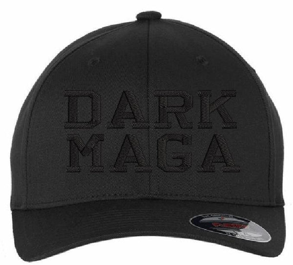 DARK MAGA Hat Flex fit or Adjustable Blackout Hat with side Flag ELON MUSK