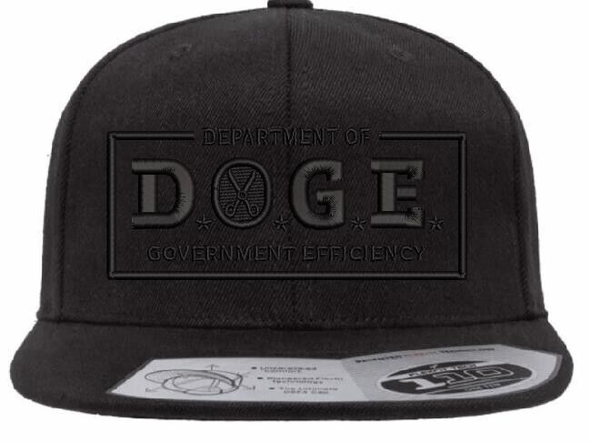 DOGE Hat Department of Government Efficiency Embroidered Flex Fit 110 Blackout