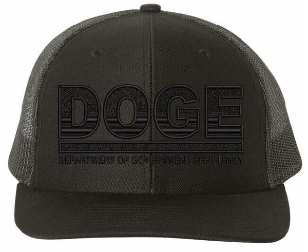 DOGE Hat Department of Government Efficiency Embroidered Richardson 112 BLACKOUT