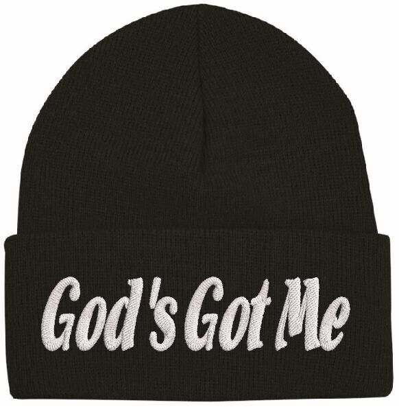 Beanies for Men "God's Got Me" Embroidery God Winter Hat Women Acrylic Skull Cap