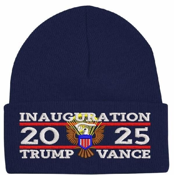 Trump 2025 Inauguration Great Seal Winter Beanie Hat 45-47 Embroidered in USA