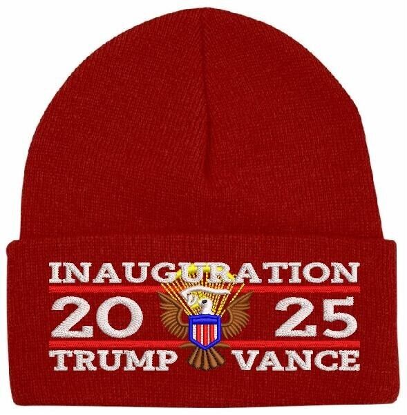 Trump 2025 Inauguration Great Seal Winter Beanie Hat 45-47 Embroidered in USA