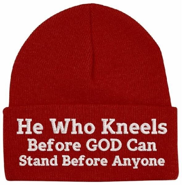 Beanies for Men HE WHO KNEELS GOD Jesus Christ Church Faith Christian Winter Hat