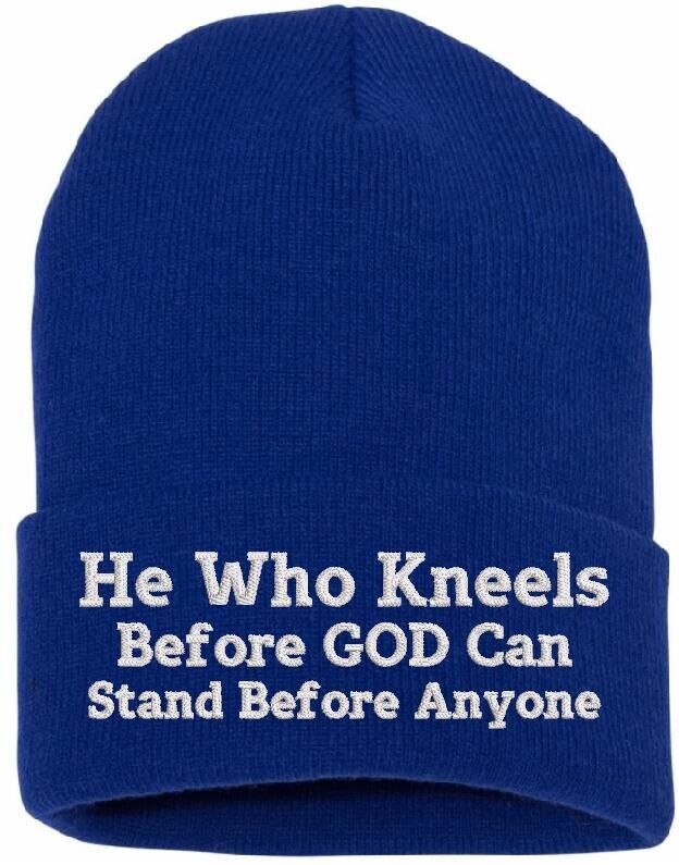 Beanies for Men HE WHO KNEELS GOD Jesus Christ Church Faith Christian Winter Hat