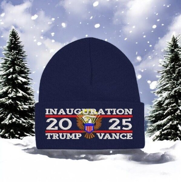 Trump 2025 Inauguration Great Seal Winter Beanie Hat 45-47 Embroidered in USA