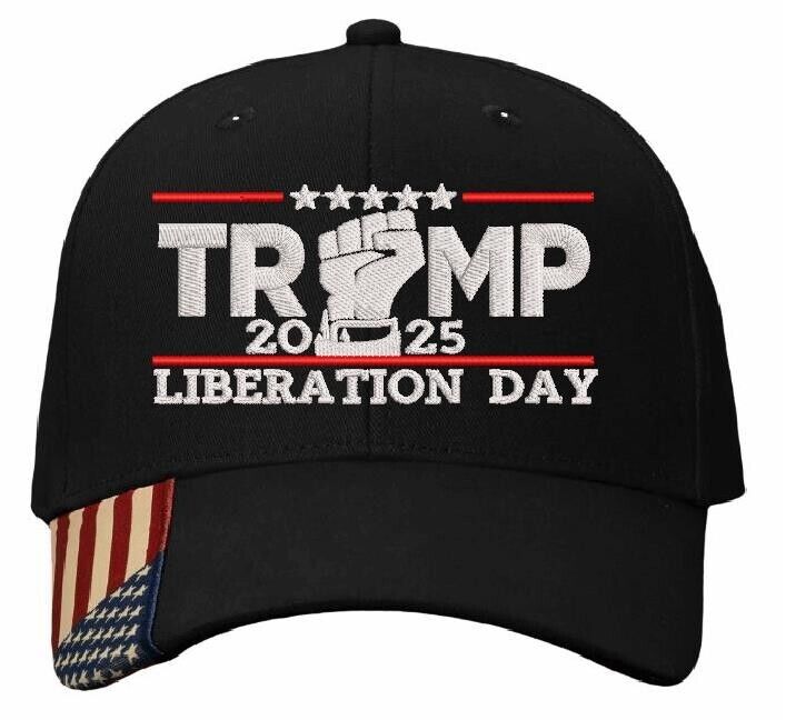 Trump 2025 Hat LIBERATION DAY Adjustable Hat with Flag Brim Trump Vance 2025