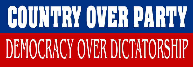 Political Bumper Sticker - Country over Party Democracy Bumper Sticker