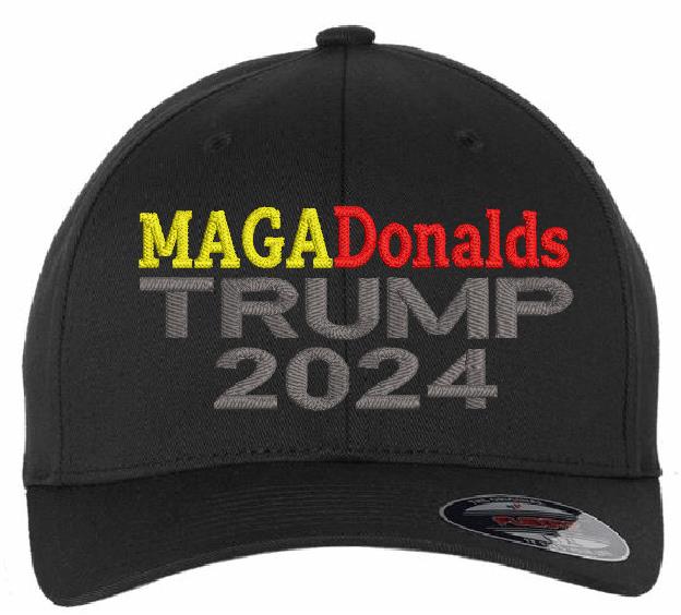 Dark MAGA MAGADonalds Embroidered Hat - TRMP 2024 MAGADonalds Hat