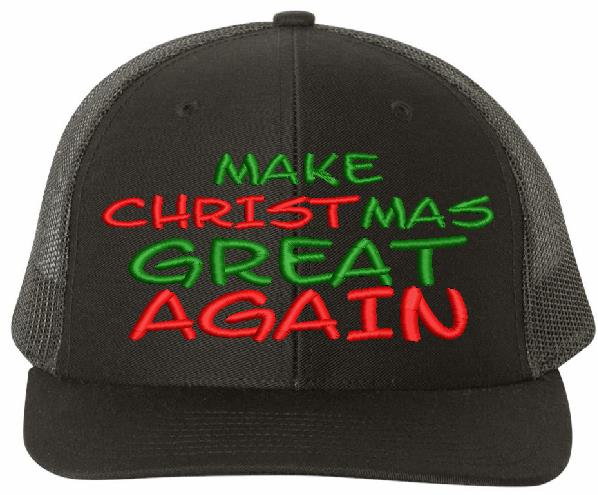 Make Christmas Great Again Trump 2024 Embroidered Adjustable 112 Mesh Back Hat