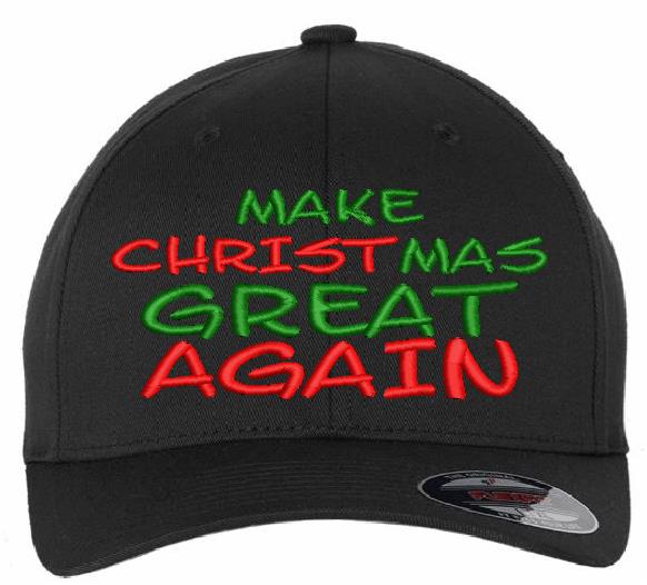 Make Christmas Great Again Trump 2024 Embroidered Flex Fit 6277 Fitted Hat