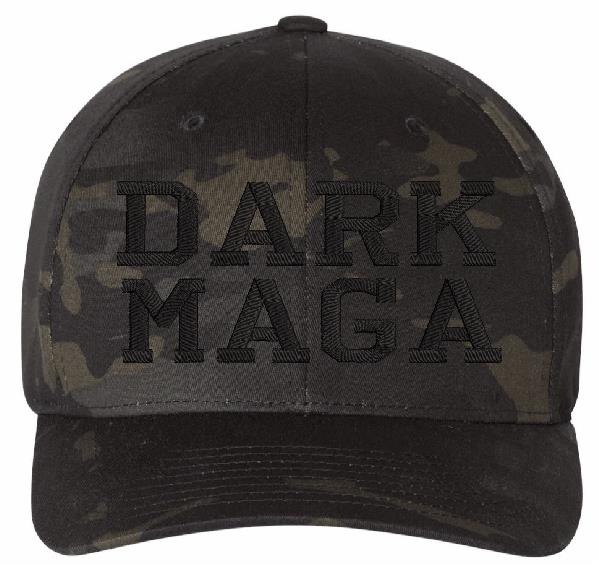 DARK MAGA Hat Black Multicam Flex fit Trump 2024 Elon Musk Hat