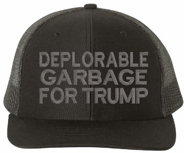 Deplorable Garbage for Trump 2024 Hat - Embroidered Adjustable 112 Mesh Hat