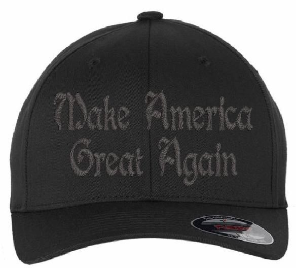 Trump 2024 America Great DARK Gothic MAGA Embroidered Flex Fit or Adjustable Trump 2024 Hat