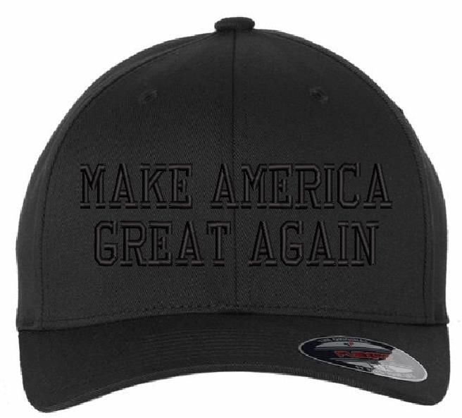 MAGA with Side Flag Embroidered Flex Fit Hat w/ Side Flag